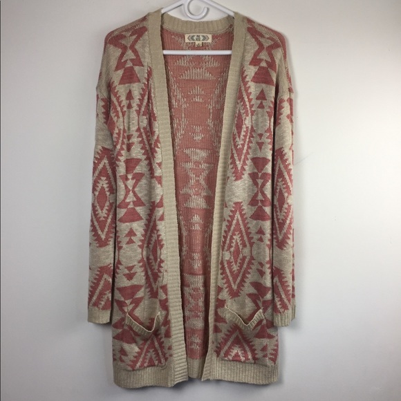 Pink Rose Sweaters - Pink Rose Aztec Knit Sweater Medium